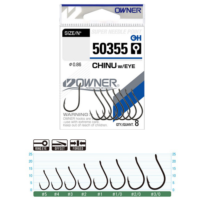 Крючки OWNER 50355 CHINU w/EYE