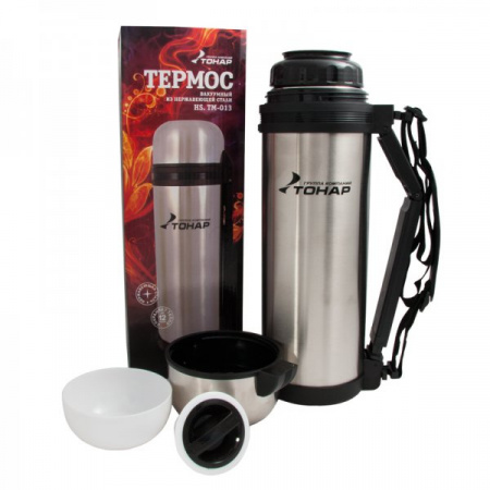 Термос HS.TM - 013 1800ml, Тонар (доп. пласт. чашка, скл ручка, ремень)
