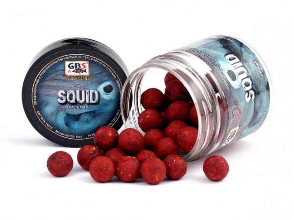 Бойлы GBS насадочные Squid Кальмар 15мм (100 г, банка) 